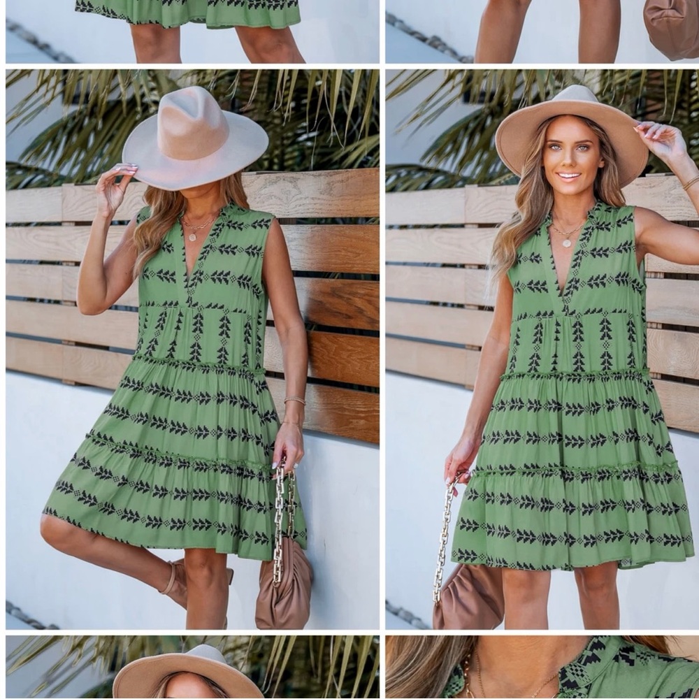 Cupshe Green Swimsuit Cover Up Dress M